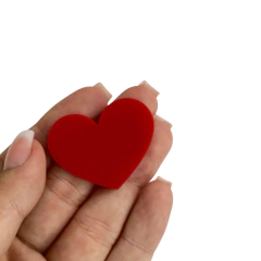 APLIQUE CORACÃO ACRÍLICO G ESCOLAR ADL - 3,0X3,5CM- VERMELHO - 2 UNIDADES - comprar online