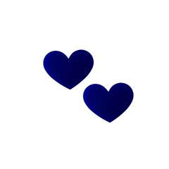 APLIQUE CORACÃO ACRÍLICO G ESCOLAR ADL - 3,0X3,5CM - AZUL ROYAL - 2 UNIDADES