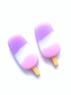 APLIQUE PICOLÉ LILÁS, BRANCO E ROSA - 2 UNIDADES na internet