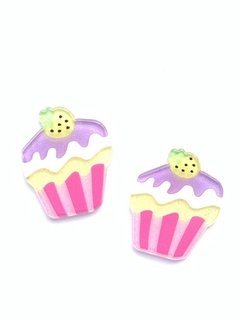 APLIQUE CUPCAKE LILÁS ACRILÍCO - 2 UNIDADES - Aplique de Laço