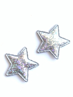 APLIQUE ESTRELA PATCH HOLOGRÁFICA PRATA - 2 UNIDADES - comprar online