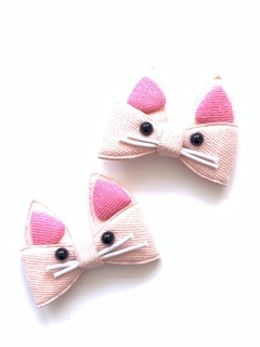 APLIQUE GATINHO TECIDO ROSA - 2 UNIDADES na internet