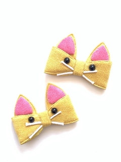 APLIQUE GATINHO TECIDO AMARELO - 2 UNIDADES - comprar online