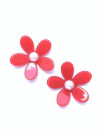 APLIQUE FLOR ACRÍLICO PÉROLA VERMELHO - 2 UNIDADES