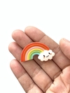 APLIQUE ARCO ÍRIS COM NUVEM SORRISO DE RESINA - 2 UNIDADES