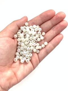 MIÇANGA BOLINHA IRISADA BRANCO - 6MM - 20 GRAMAS