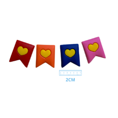 KIT APLIQUE BANDEIROLA EMBORRACHADO - SÃO JOÃO - 2CM - 4 UNIDADES