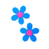 APLIQUE FLOR YAMA AZUL EMBORRACHADO - 2 UNIDADES