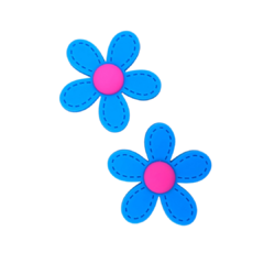 APLIQUE FLOR YAMA AZUL EMBORRACHADO - 2 UNIDADES
