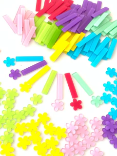 KIT CLIP ACRÍLICO VERDE ÁGUA - 4 PCS - Aplique de Laço