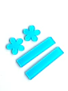 KIT CLIP ACRÍLICO AZUL TURQUESA - 4 PCS