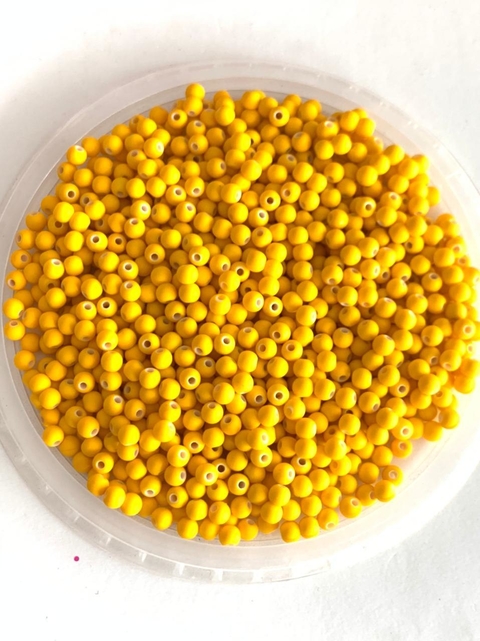 MIÇANGA PULSEIRA MINI BOLA AMARELO OURO - 6MM - 20 GRAMAS