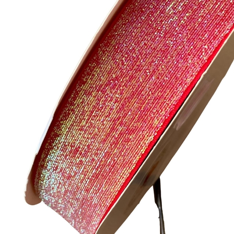 FITA LUREX VERMELHO MELANCIA - 38MM - 2 METROS