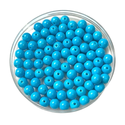 MIÇANGA VIDRO AZUL TURQUESA - 8MM - 20 GRAMAS