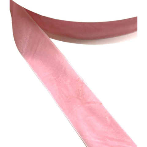 FITA VELUDO ROSA - 25MM - 2 METROS