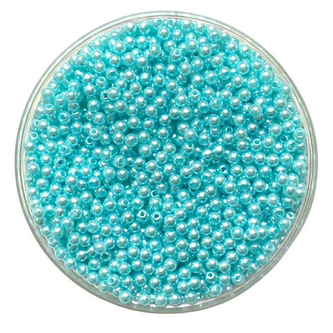 PÉROLA COM FURO AZUL - 4 MM - 20 GRAMAS
