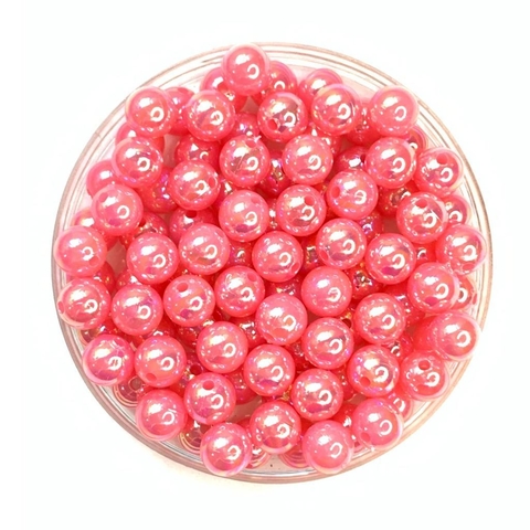 MIÇANGA PULSEIRA BOLINHA IRISADA ROSA - 10MM - 20 GRAMAS