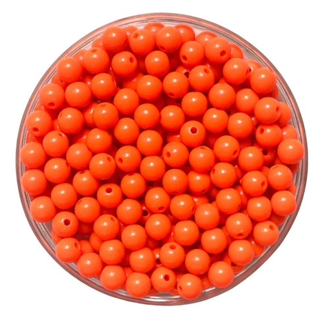 MIÇANGA PULSEIRA BOLA LARANJA NEON - 8MM - 20 GRAMAS