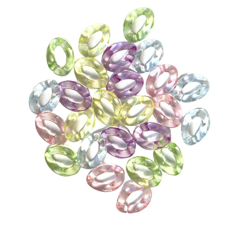 ELO CORRENTE CANDY TRANSLÚCIDO - 25 UNIDADES