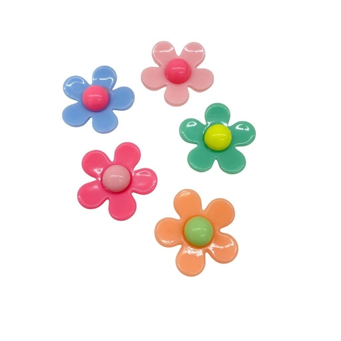 APLIQUE FLOR PASSANTE MÉDIA - CORES VARIADAS - 5 UNIDADES