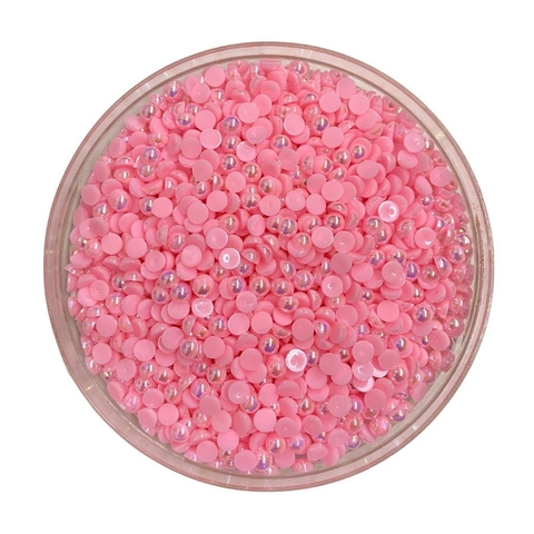 MEIA PÉROLA ROSA INTERMEDIÁRIO IRISADA - 5MM - 20 GRAMAS