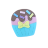 APLIQUE CUPCAKE BIG ACRÍLICO ADL - ROSA - 7CM - 1 UNIDADE