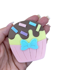 APLIQUE CUPCAKE BIG ACRÍLICO ADL - AMARELO - 7CM - 1 UNIDADE - comprar online