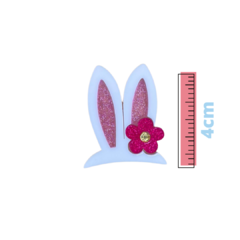 APLIQUE ORELHA COELHO FLOR ACRÍLICO ADL - ENCANTOS DE PÁSCOA - 4CM - 1 UNIDADE na internet