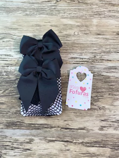 Meia arrastão preta com laço blogueirinha on internet