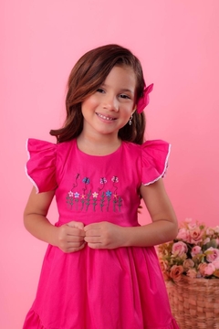 Vestido Natalie bordado rosa pink na internet