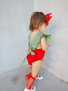 Romper Morango fruta mesversario baby temáticos enxoval - Minifofurasbaby