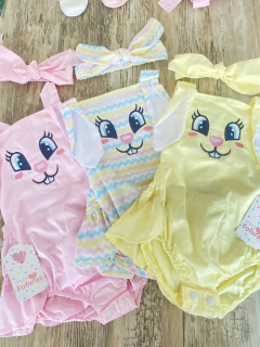 Romper Páscoa amarelo + faixa - loja online