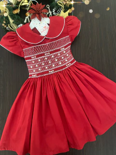 Vestido Amélia casinha de abelha vermelho - comprar online