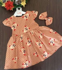 Vestido Mavie natal + laço - Minifofurasbaby