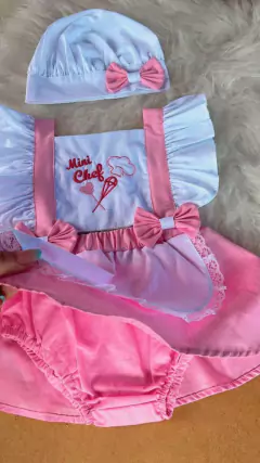 Romper Salopete mini chef confeitaria + touca na internet