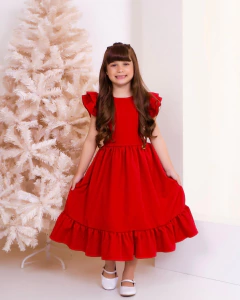 Vestido Charlote mídi vermelho