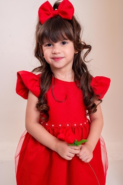 Vestido Maya vermelho pérola