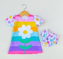 Vestido Lina flor + calcinha - comprar online