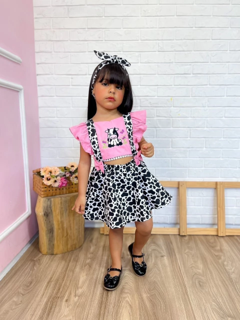 Romper salopete vaca + faixa