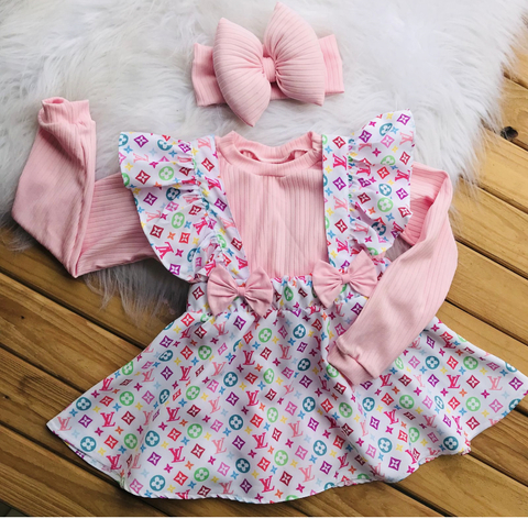 Salopete grife colorida + Body + faixa