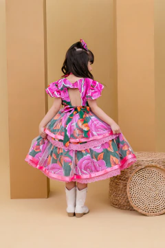 Vestido junino vicentina rosa - Minifofurasbaby