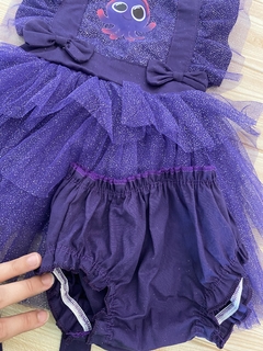 Romper vestido bolo fofo tule camadas + laço - Minifofurasbaby