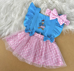 Romper saia galinha pintadinha + faixa