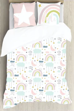 Imagen de Set de cama plaza y media (REVERSIBLE BLANCO LISO PERCAL) (a pedido)