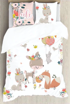 Acolchado de Verano cama plaza y media (REVERSIBLE BLANCO LISO PERCAL) (a pedido) - PININNA DECO