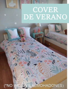 Acolchado de Verano cama plaza y media (REVERSIBLE BLANCO LISO PERCAL) (a pedido)