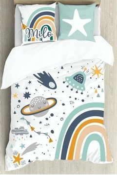 Acolchado cama dos plazas (REV. LISO BLANCO) (a pedido) - Pininna