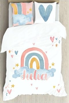 Acolchado cama dos plazas (REV. LISO BLANCO) (a pedido) - Pininna