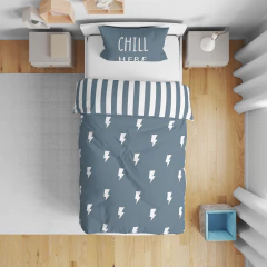 Set de cama plaza y media (REVERSIBLE BLANCO LISO PERCAL) (a pedido) - PININNA DECO