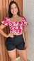 Cropped Estampado Com Bojo Manga Bufante Olvid Confecções na internet